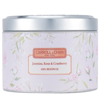 100% Beeswax Tin Candle - Jasmine Rose Cranberry