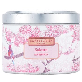 100% Beeswax Tin Candle - Sakura