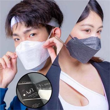 Banitore Rock & Roll 3D Medical Face Mask for Adults AgCl  Carbon White Individual package (10pcs)