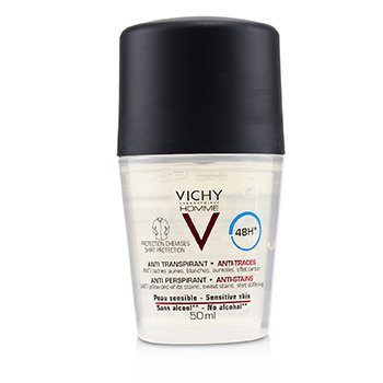 Vichy Homme 48H* Anti Perspirant & Anti-Stains (Shirt Protection) Roll-On (For Sensitive Skin)