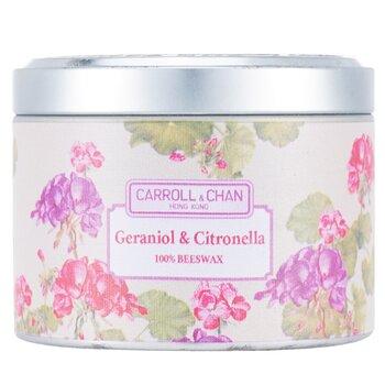 100% Beeswax Tin Candle - Geraniol & Citronella