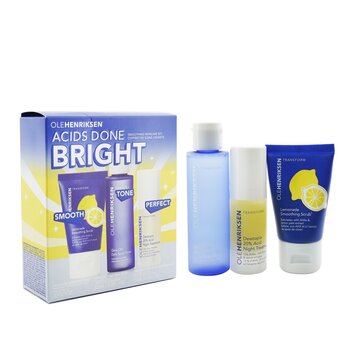 Acids Done Bright Set: Lemonade Smoothing Scrub 30g + Glow2OH Dark Spot Toner 65ml + Dewtopia 20% Acid Night Treatment 15ml