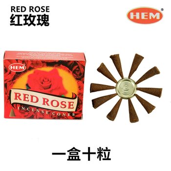 HEM Handmade India Incense  Cone- RED ROSE