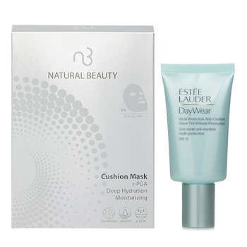 Estee Lauder Estee Lauder DayWear Sheer Tint Release Advanced Multi-Protection Anti-Oxidant Moisturizer SPF 15 50ml X Natural Beauty r-PGA Deep Hydration Moisturizing Cushion Mask (Exp Date: 01/2026) 6x 20ml