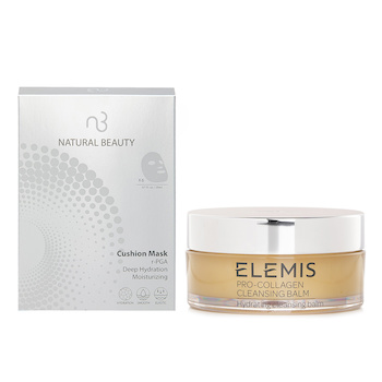 Elemis Elemis Pro-Collagen Cleansing Balm (Random Packaging) 100g X Natural Beauty r-PGA Deep Hydration Moisturizing Cushion Mask (Exp Date: 01/2026) 6x 20ml