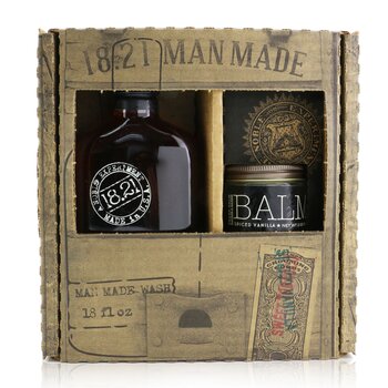 Man Made Wash & Balm Set - # Spiced Vanilla: 1x Shampoo, Conditioner & Body Wash 530ml + 1x Beard Balm 56.7g